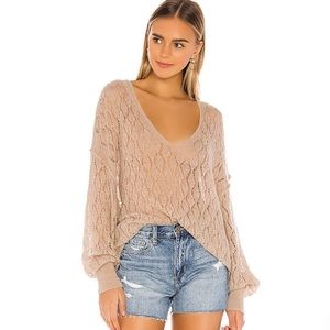 Free People Say Hello Sweater in Neutral Size Small